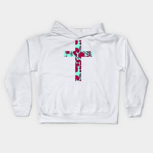 Floral Easter Cross Design Kids Hoodie